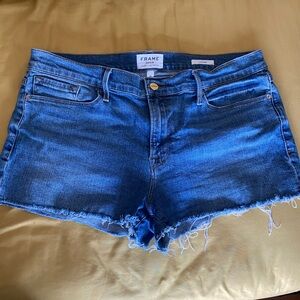 Frame Denim Women's Distressed Le Cutoff Blue Jean Shorts size 31